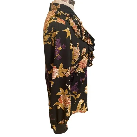 Ralph Lauren Floral Print Ruffle Blouse - Picture 3 of 7